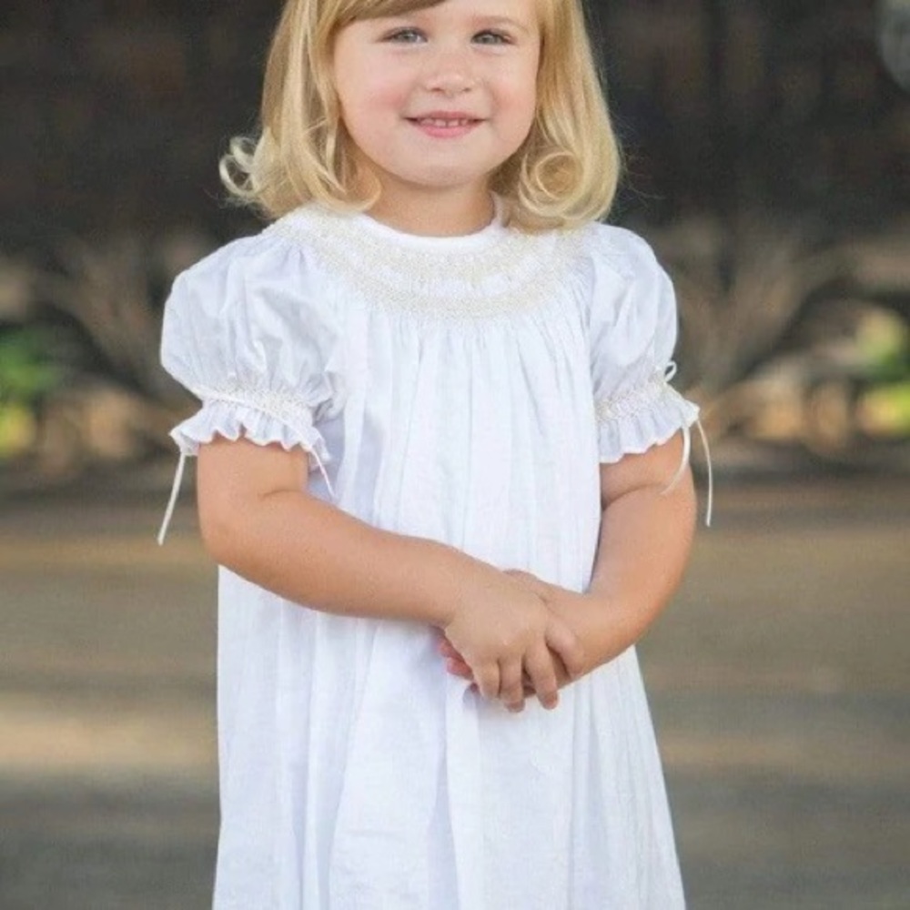 Strasburg Heirloom Smock Peter Pan Collar Dress 2Y